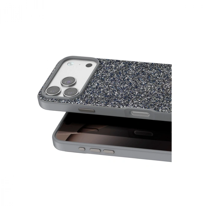 Onegif Apple İphone 17 Pro Bright Simli Kapak - Gümüş