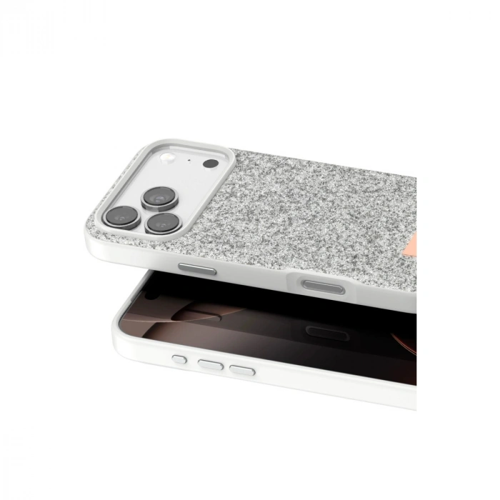 Onegif Apple İphone 17 Pro Max Bright Simli Kapak - Beyaz