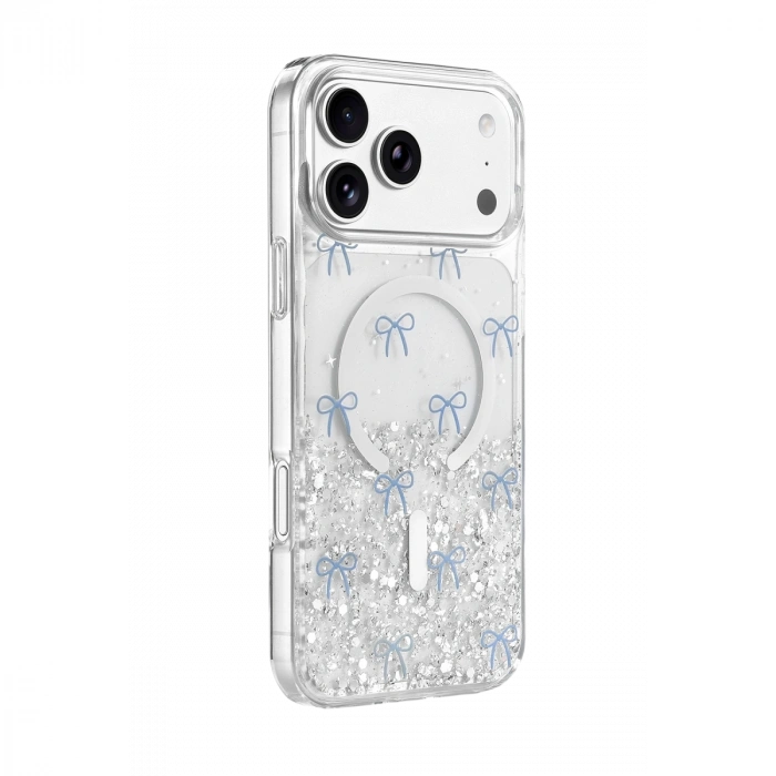 Onegif Apple İphone 17 Pro Max Misk Simli Magsafe Kapak - Desen 3
