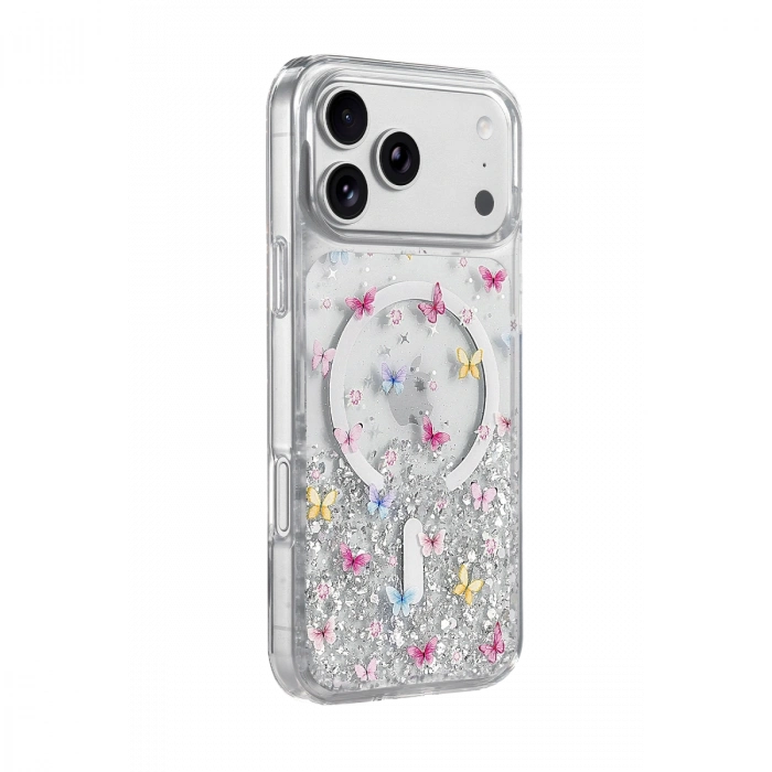 Onegif Apple İphone 17 Pro Max Misk Simli Magsafe Kapak - Desen 4