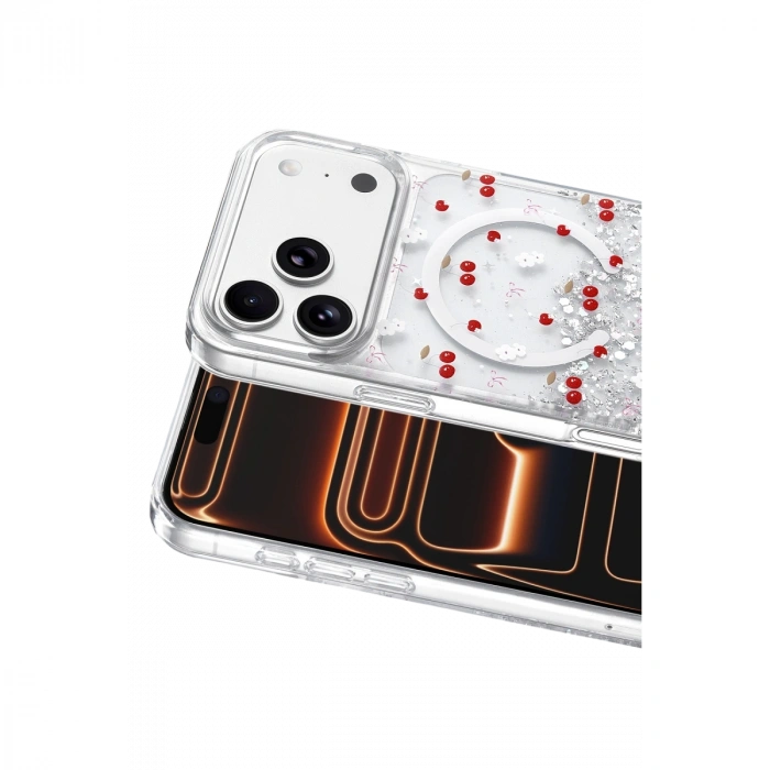 Onegif Apple İphone 17 Pro Max Misk Simli Magsafe Kapak - Desen 5