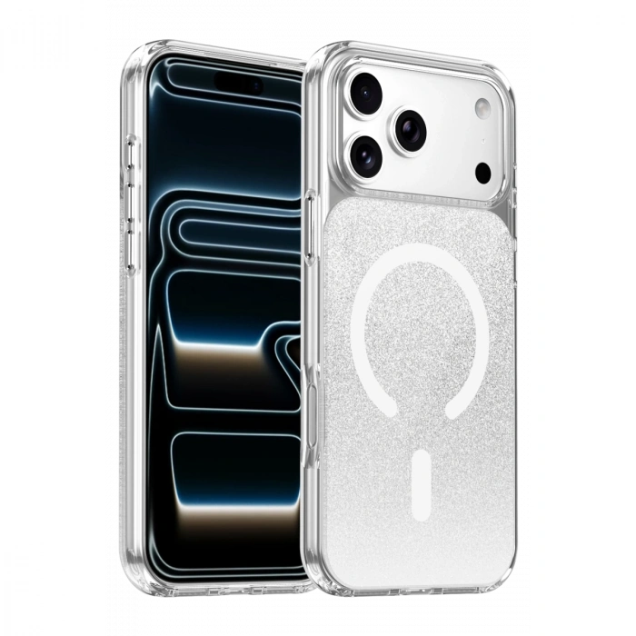 Onegif Apple İphone 17 Pro Max Sora Simli Magsafe Kapak - Beyaz