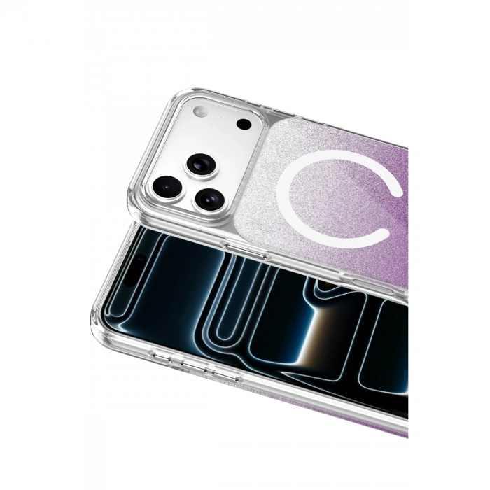 Onegif Apple İphone 17 Pro Sora Simli Magsafe Kapak - Mor