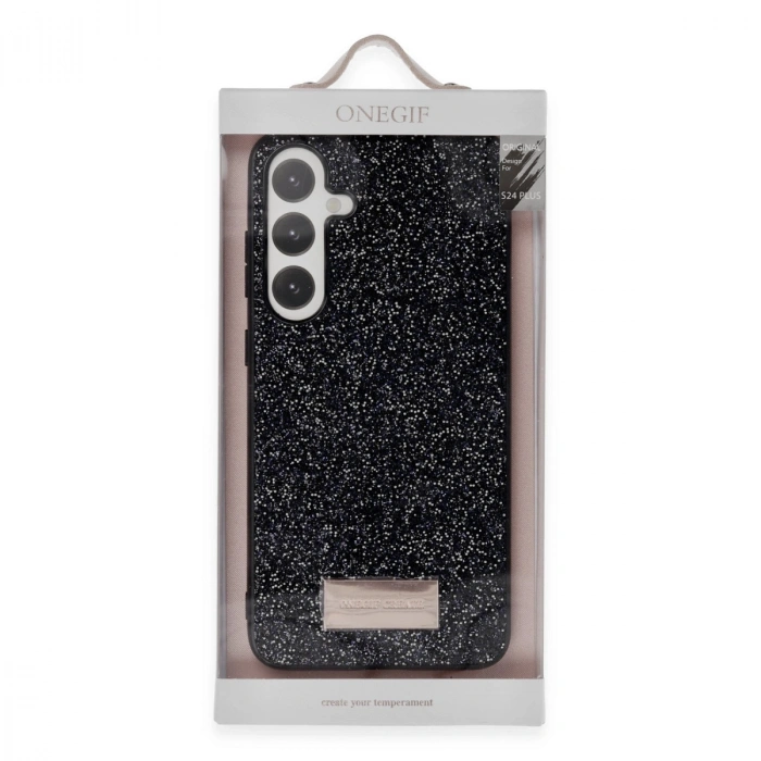 Onegif Samsung Galaxy A05s Bright Simli Kapak - Siyah