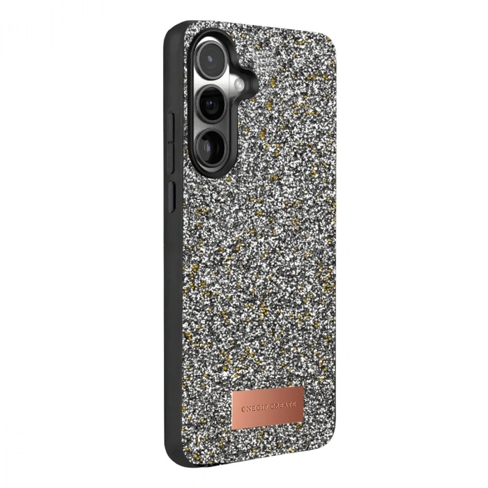 Onegif Samsung Galaxy A37 5g Bright Simli Kapak - Gümüş