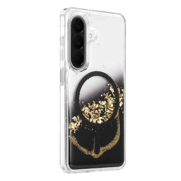 Onegif Samsung Galaxy A56 Lotus Simli Magsafe Kapak - Siyah
