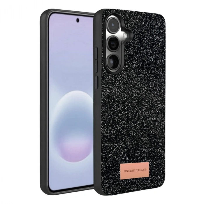 Onegif Samsung Galaxy A57 5g Bright Simli Kapak - Siyah