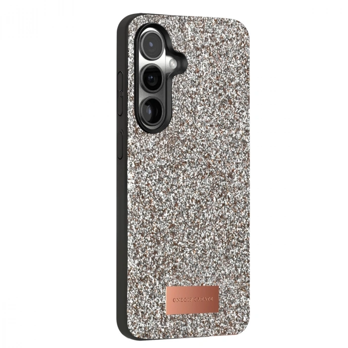 Onegif Samsung Galaxy S24 Plus Bright Simli Kapak - Gümüş