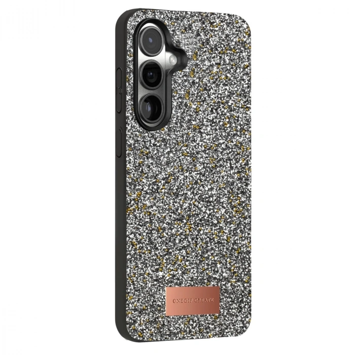 Onegif Samsung Galaxy S25 Bright Simli Kapak - Gold