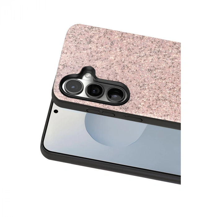 Onegif Samsung Galaxy S25 Bright Simli Kapak - Pembe
