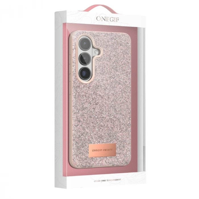 Onegif Samsung Galaxy S26 Bright Simli Kapak - Gold