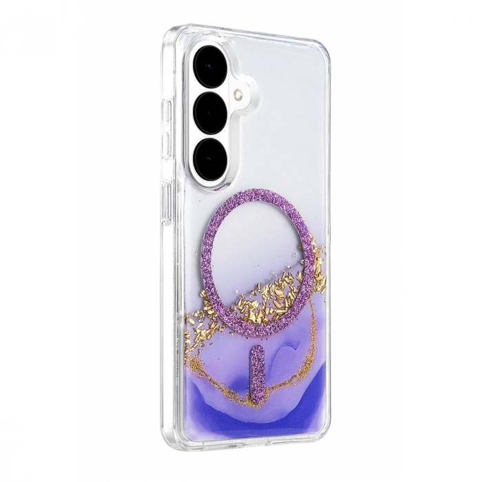 Onegif Samsung Galaxy S26 Lotus Simli Magsafe Kapak - Mor