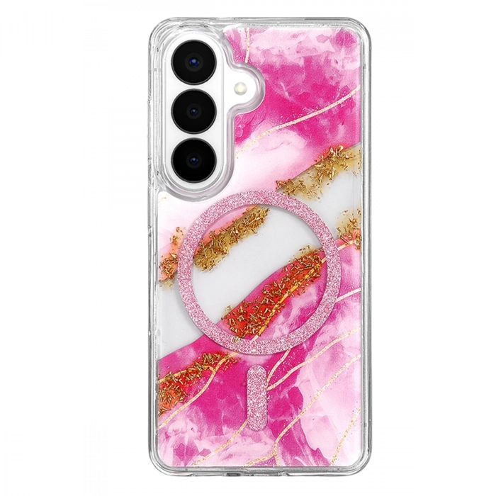 Onegif Samsung Galaxy S26 Lotus Simli Magsafe Kapak - Pembe