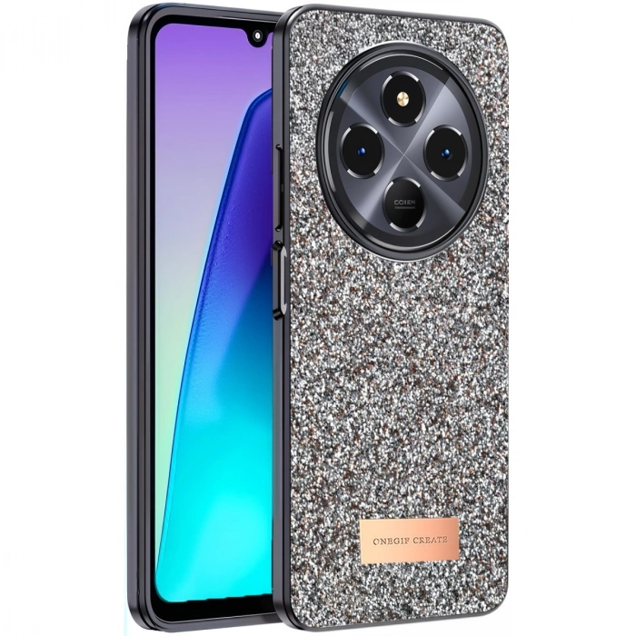 Onegif Xiaomi Redmi 14c Bright Simli Kapak - Gold