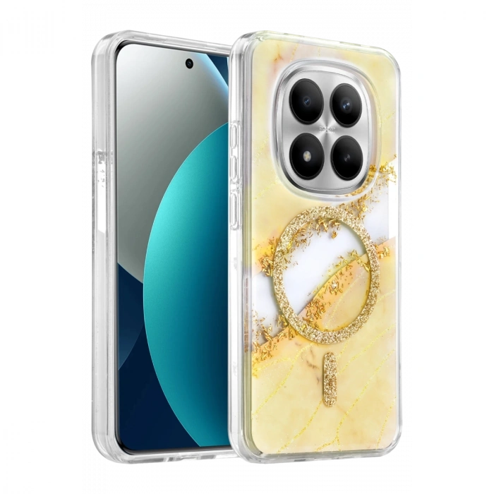 Onegif Xiaomi Redmi Note 15 Pro 5g Lotus Simli Magsafe Kapak - Gümüş