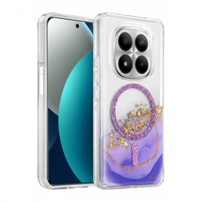 Onegif Xiaomi Redmi Note 15 Pro 5g Lotus Simli Magsafe Kapak - Mor