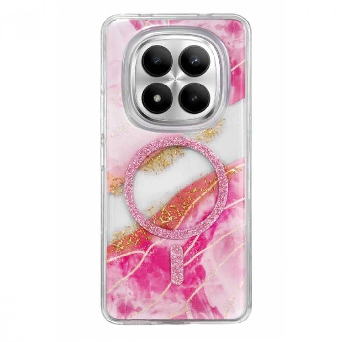 Onegif Xiaomi Redmi Note 15 Pro Plus 5g Lotus Simli Magsafe Kapak - Pembe