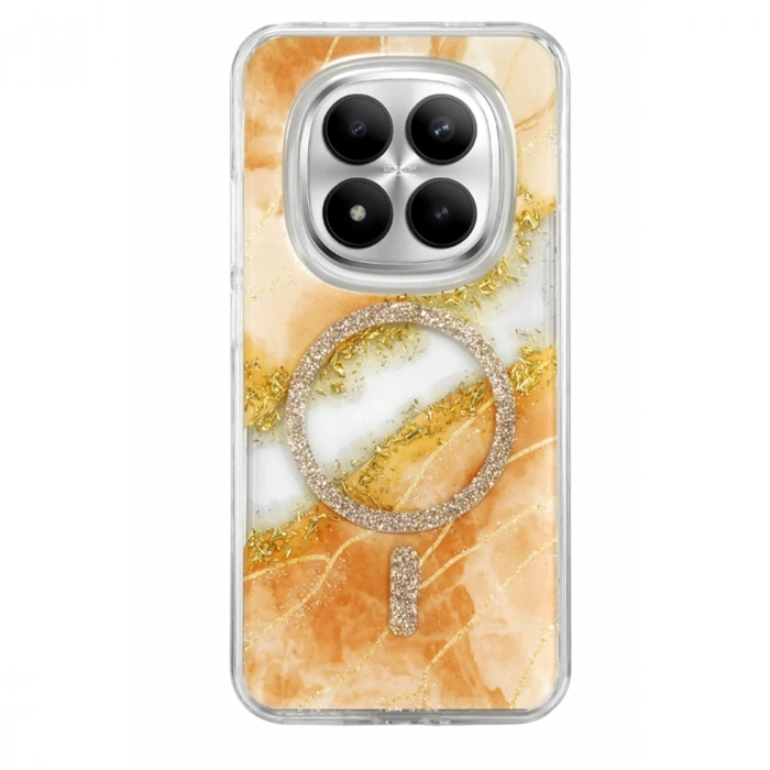 Onegif Xiaomi Redmi Note 15 Pro Plus 5g Lotus Simli Magsafe Kapak - Turuncu