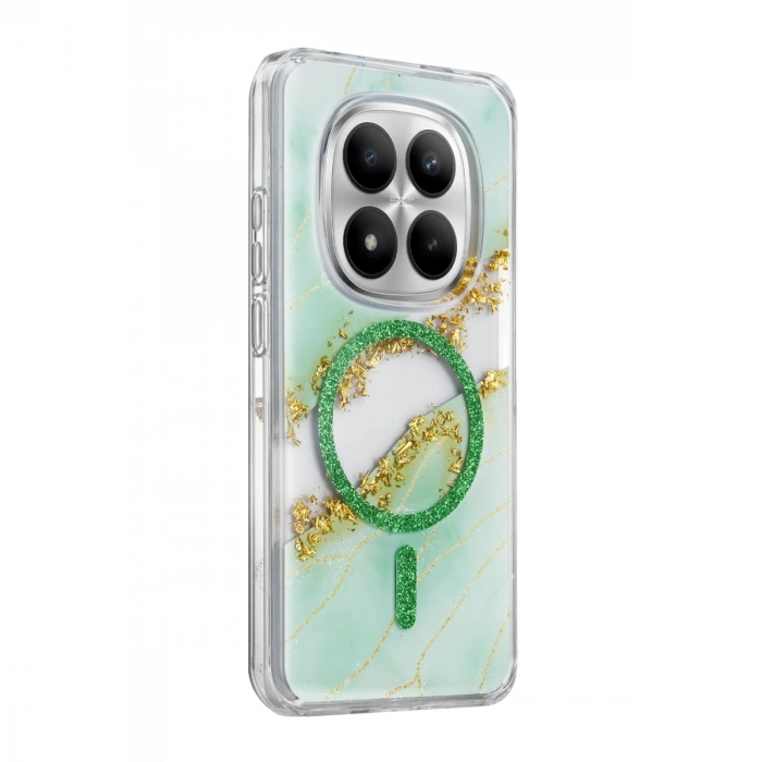Onegif Xiaomi Redmi Note 15 Pro Plus 5g Lotus Simli Magsafe Kapak - Yeşil
