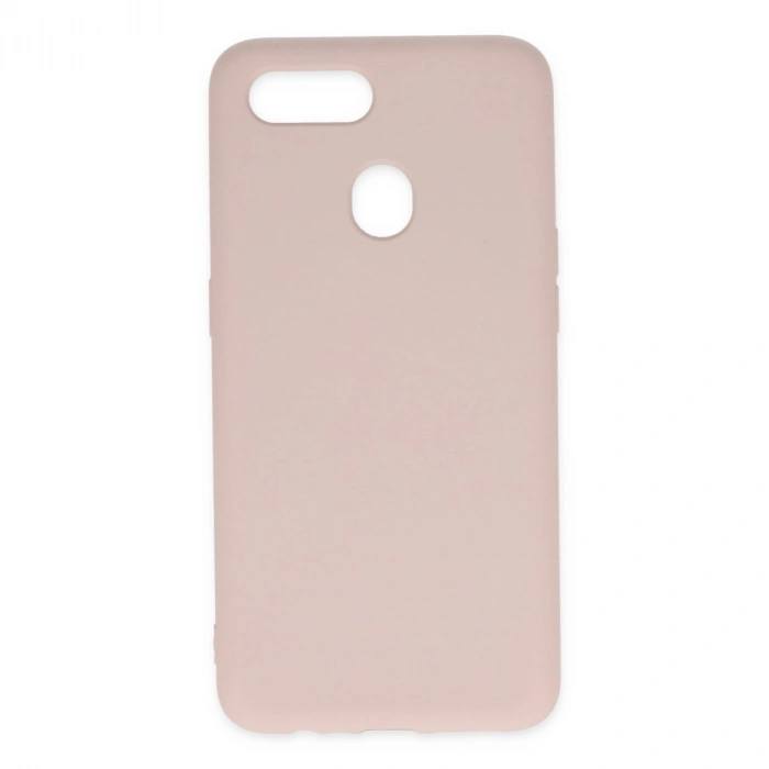 Oppo A12 Kılıf Nano İçi Kadife Silikon - Pudra