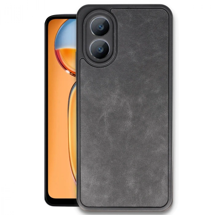 Oppo A38 Kılıf Aras Deri Kapak - Siyah