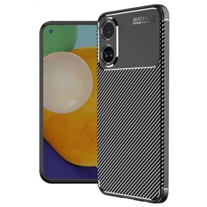 Oppo A38 Kılıf Auto Focus Karbon Kapak - Siyah