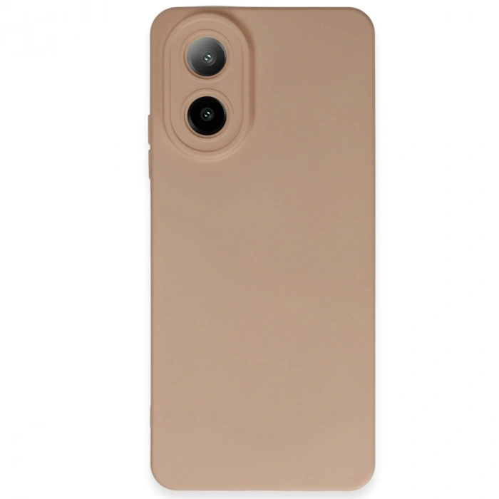 Oppo A38 Kılıf Nano İçi Kadife Silikon - Pudra