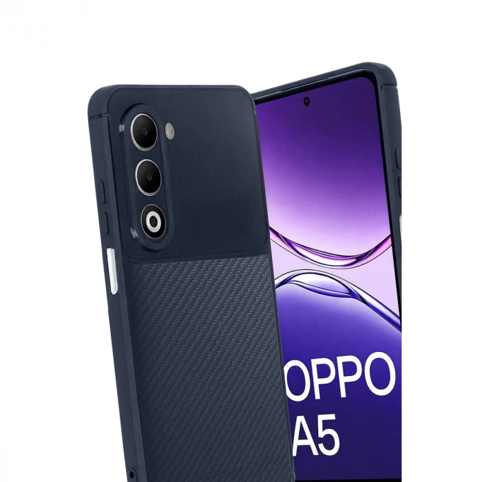 Oppo A5 4g Auto Focus Karbon Kapak - Lacivert