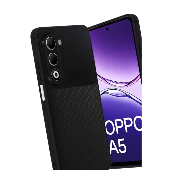 Oppo A5 4g Auto Focus Karbon Kapak - Siyah