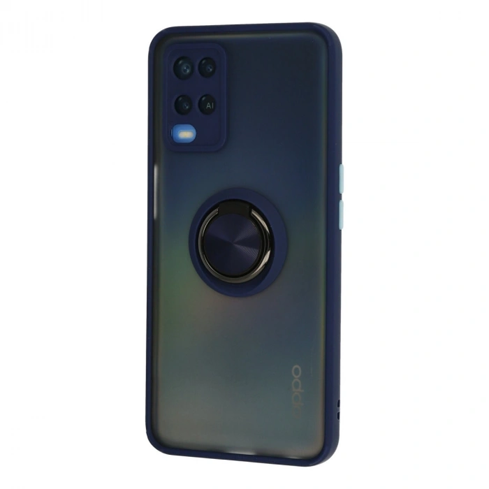 Oppo A54 4g Kılıf Montreal Yüzüklü Silikon Kapak - Lacivert