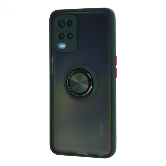 Oppo A54 4g Kılıf Montreal Yüzüklü Silikon Kapak - Yeşil