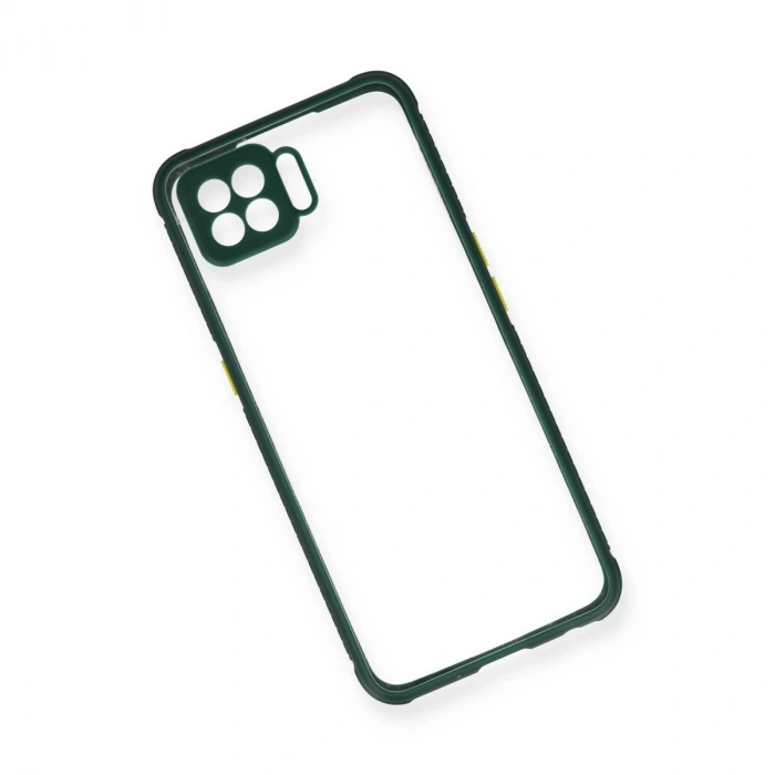 Oppo A73 Kılıf Miami Şeffaf Silikon - Koyu Yeşil