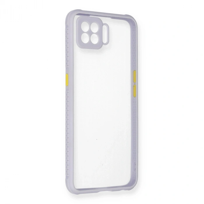 Oppo A73 Kılıf Miami Şeffaf Silikon - Lila