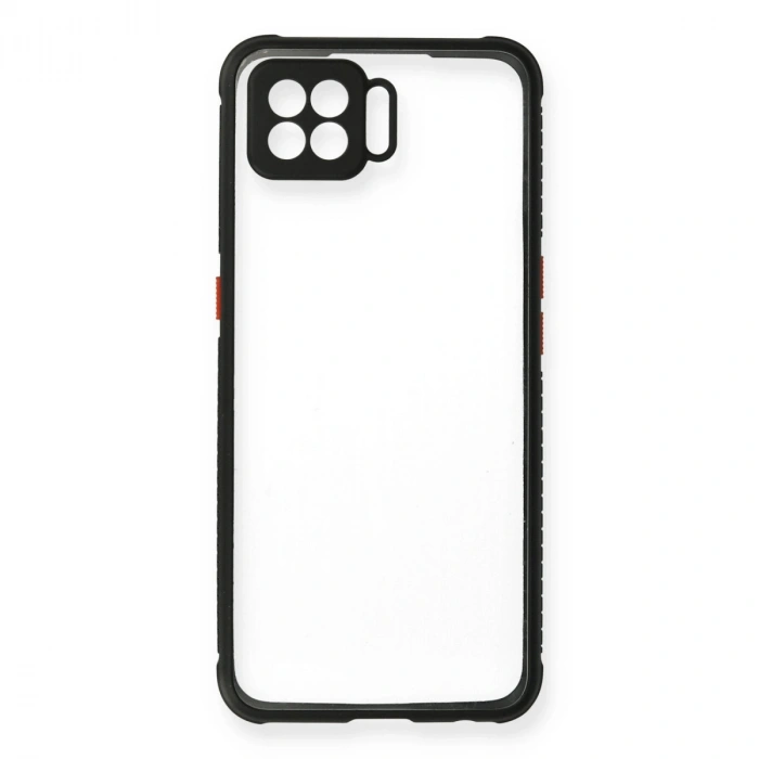 Oppo A73 Kılıf Miami Şeffaf Silikon - Siyah
