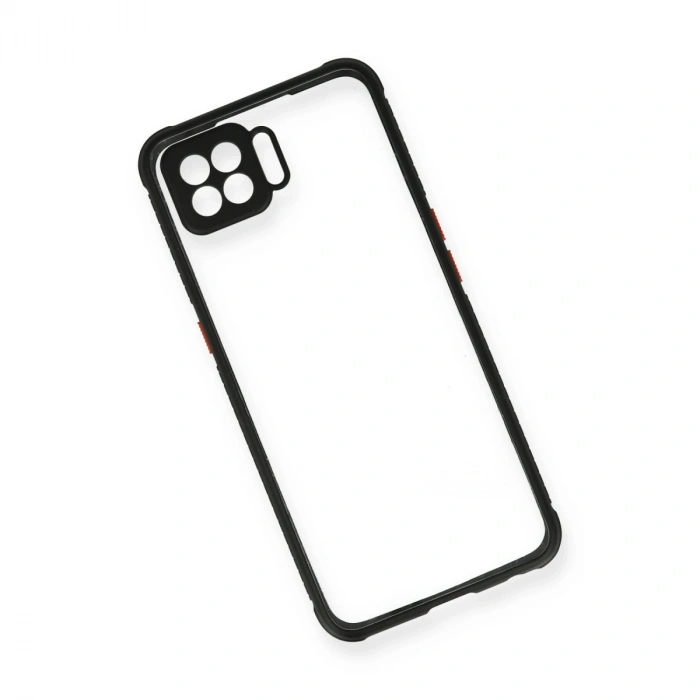 Oppo A73 Kılıf Miami Şeffaf Silikon - Siyah