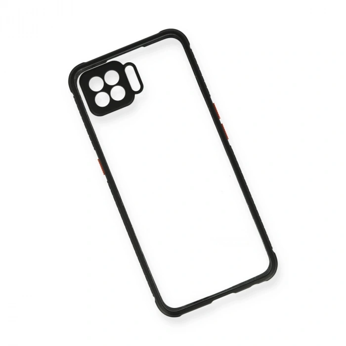 Oppo A73 Kılıf Miami Şeffaf Silikon - Siyah