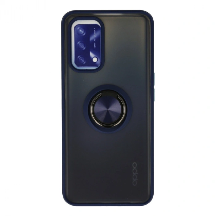 Oppo A74 4g Kılıf Montreal Yüzüklü Silikon Kapak - Lacivert