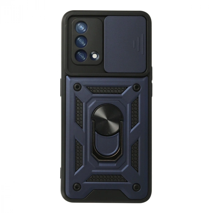 Oppo A74 4g Kılıf Pars Lens Yüzüklü Silikon - Lacivert