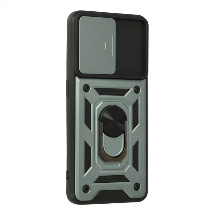 Oppo A74 4g Kılıf Pars Lens Yüzüklü Silikon - Yeşil