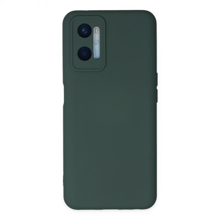 Oppo A96 Kılıf Nano İçi Kadife Silikon - Koyu Yeşil