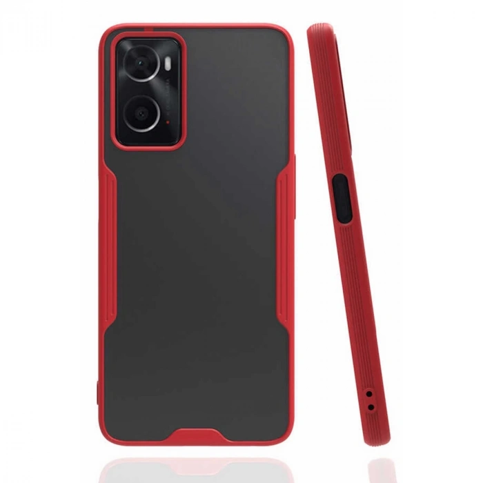 Oppo A96 Kılıf Platin Silikon - Kırmızı