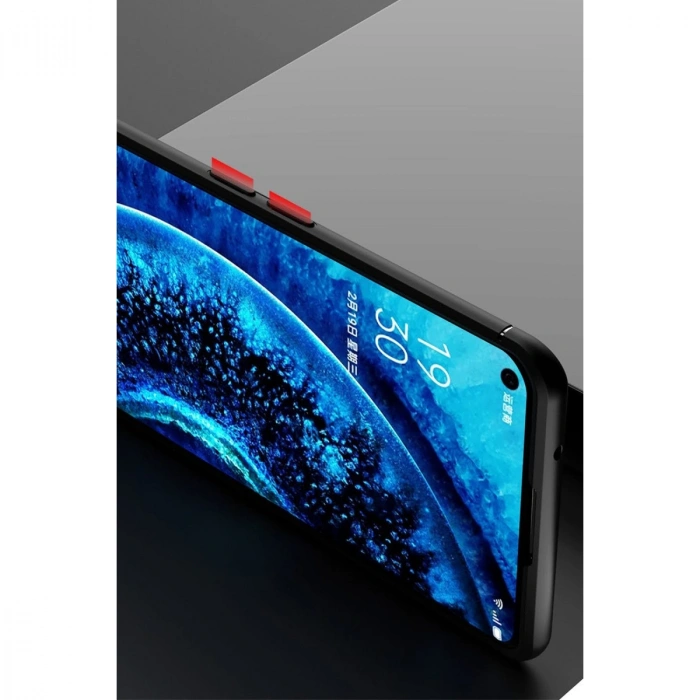 Oppo Find X2 Kılıf Range Yüzüklü Silikon - Siyah