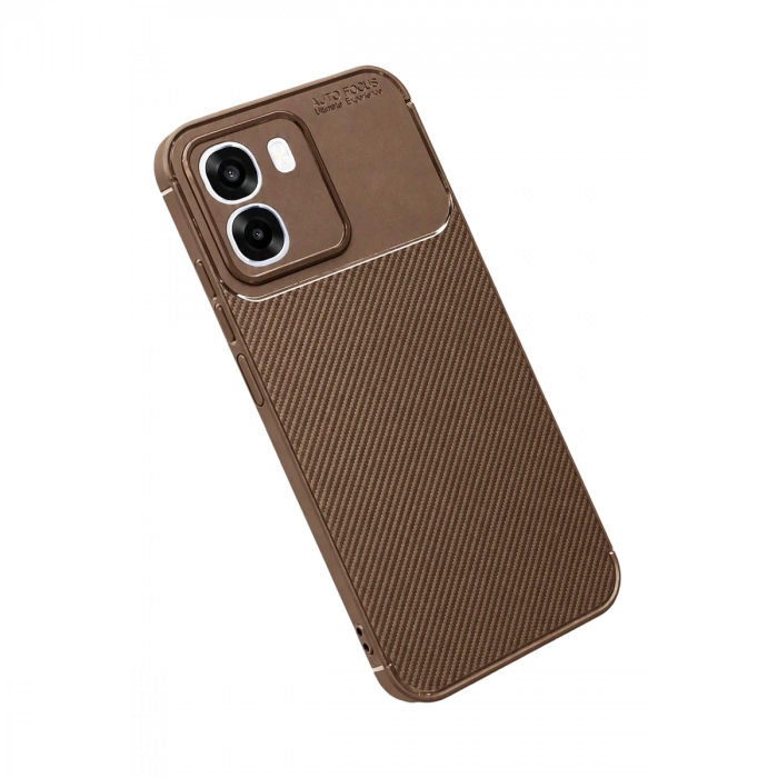Oppo Oppo A6t 5g Auto Focus Karbon Kapak - Kahverengi