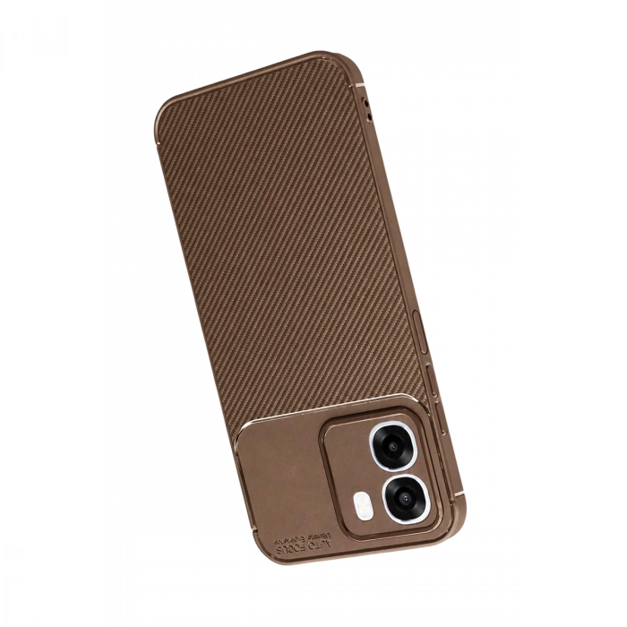 Oppo Oppo A6t 5g Auto Focus Karbon Kapak - Kahverengi