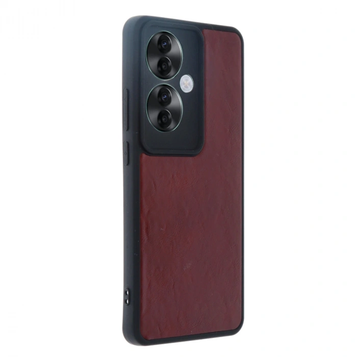Oppo Reno 11f Kılıf Aras Deri Kapak - Bordo