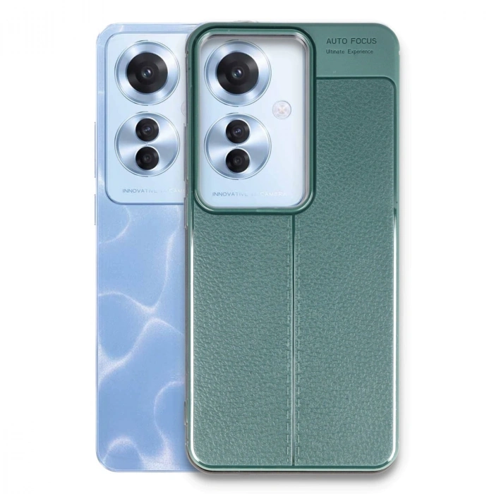Oppo Reno 11f Kılıf Auto Focus Kapak - Koyu Yeşil