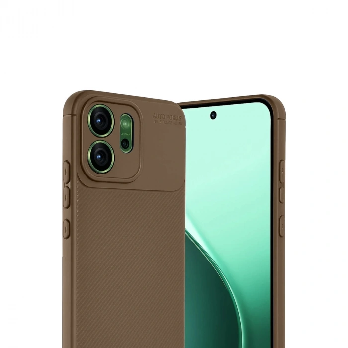 Oppo Reno 14 Auto Focus Karbon Kapak - Kahverengi