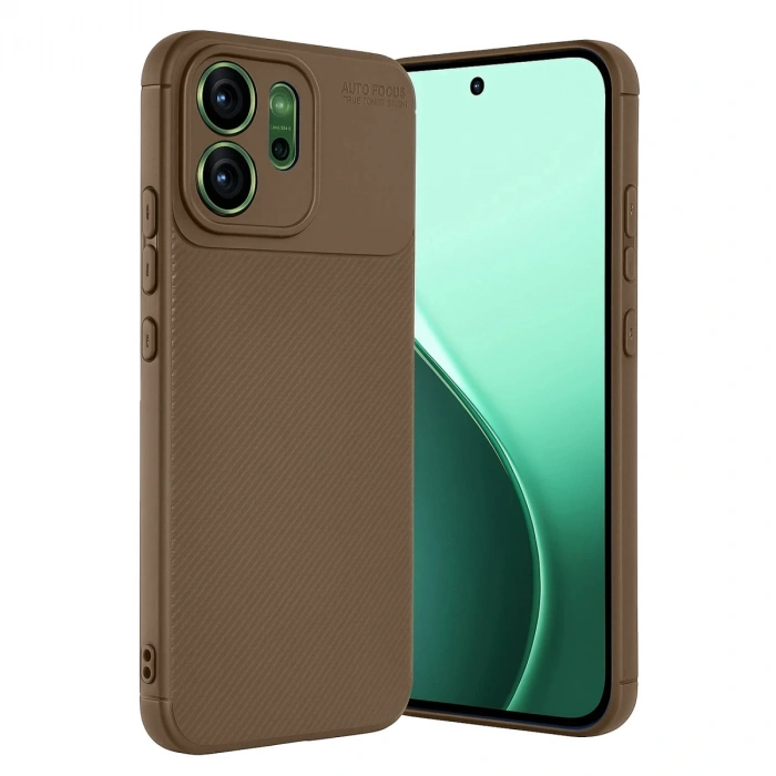 Oppo Reno 14f Auto Focus Karbon Kapak - Kahverengi