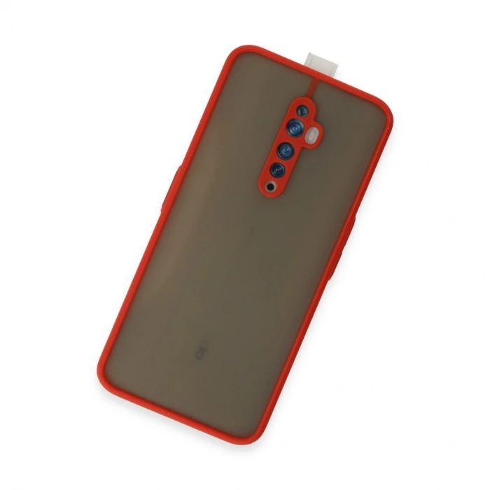 Oppo Reno 2z Kılıf Montreal Silikon Kapak - Kırmızı