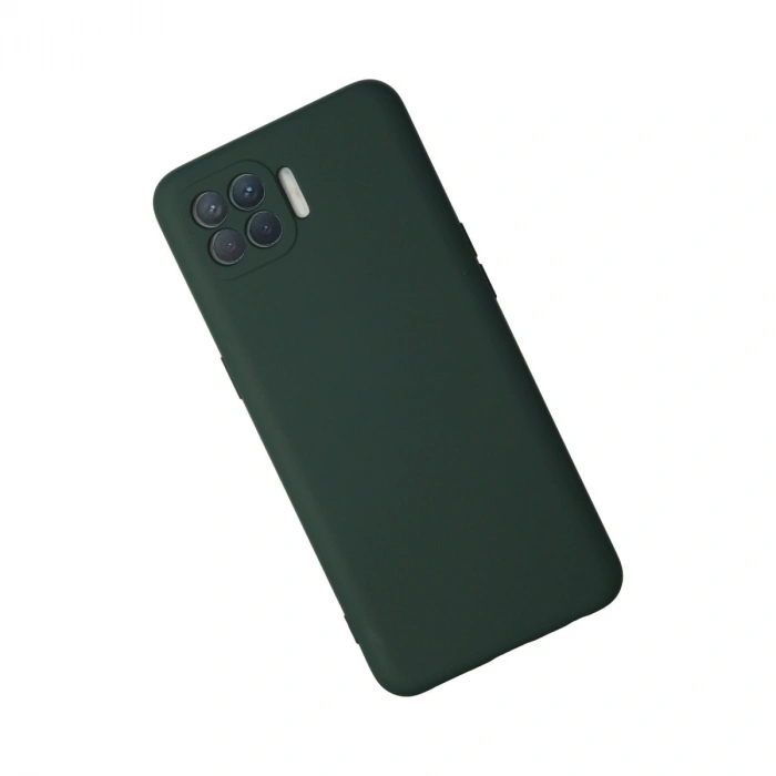 Oppo Reno 4 Lite Kılıf Nano İçi Kadife Silikon - Koyu Yeşil